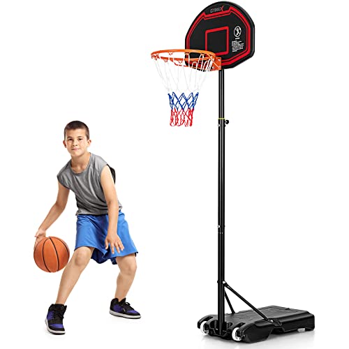 GOPLUS Basketballkorb Outdoor, Basketballständer tragbar mit Rollen, 155-210 cm höhenverstellbar, Basketball Korb befüllbar mit Wasser/Sand, transportable Korbanlage für Kinder & Jugendliche GOPLUS Basketballkorb Outdoor, Basketballständer tragbar mit Rollen, 155-210 cm höhenverstellbar, Basketball Korb befüllbar mit Wasser/Sand, transportable Korbanlage für Kinder & Jugendliche von GOPLUS