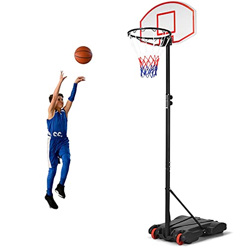 GOPLUS Basketballständer mit Rollen, Basketballanlage höhenverstellbar, Korbhöhe 178cm bis 208 cm, Basketballkorb mit Ständer für Kinder und Jugendliche GOPLUS Basketballständer mit Rollen, Basketballanlage höhenverstellbar, Korbhöhe 178cm bis 208 cm, Basketballkorb mit Ständer für Kinder und Jugendliche von GOPLUS