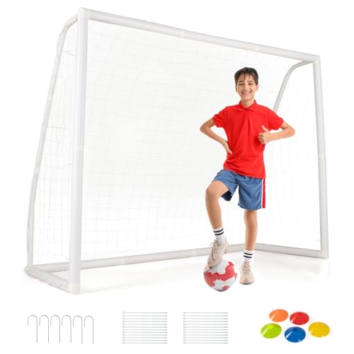 GOPLUS Fußballtor, 245x90x182 cm Fussballtore Outdoor mit abriebfestem Netz & bunten Kegeln, wetterfestes Fußballtor, Outdoor Torwand für Freizeit & Training, Soccertor für Kinder & Erwachsene GOPLUS Fußballtor, 245x90x182 cm Fussballtore Outdoor mit abriebfestem Netz & bunten Kegeln, wetterfestes Fußballtor, Outdoor Torwand für Freizeit & Training, Soccertor für Kinder & Erwachsene von GOPLUS
