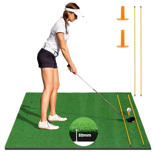 GOPLUS Golf Abschlagmatte, 152x92 cm / 152x117 cm Golf Übungsmatte mit 2 Ausrichtungsstäben & 2 Golf Tees, Golf Trainingsmatte für für Golfliebhaber & Anfänger, drinnen & draußen GOPLUS Golf Abschlagmatte, 152x92 cm / 152x117 cm Golf Übungsmatte mit 2 Ausrichtungsstäben & 2 Golf Tees, Golf Trainingsmatte für für Golfliebhaber & Anfänger, drinnen & draußen von GOPLUS
