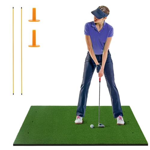 GOPLUS Golf Abschlagmatte, 152x92 cm / 152x117 cm Golf Übungsmatte mit 2 Ausrichtungsstäben & 2 Golf Tees, Golf Trainingsmatte für für Golfliebhaber & Anfänger, drinnen & draußen GOPLUS Golf Abschlagmatte, 152x92 cm / 152x117 cm Golf Übungsmatte mit 2 Ausrichtungsstäben & 2 Golf Tees, Golf Trainingsmatte für für Golfliebhaber & Anfänger, drinnen & draußen von GOPLUS