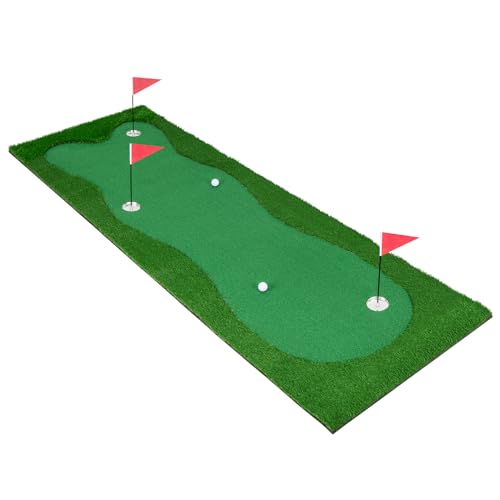 GOPLUS Golf Puttingmatte 3 x 1 m, Golftrainermatte mit 3 Löchern, 3 Flaggen und 3 Golfbälle, Golfmatte Übungsmatte für den Innenbereich und Außenbereich, für Anfänger und Profis GOPLUS Golf Puttingmatte 3 x 1 m, Golftrainermatte mit 3 Löchern, 3 Flaggen und 3 Golfbälle, Golfmatte Übungsmatte für den Innenbereich und Außenbereich, für Anfänger und Profis von GOPLUS