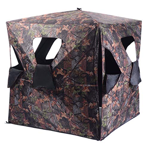 GOPLUS Jagdzelt, Camouflage Tarnzelt für 1-2 Personen, tragbares Pop-up-Zelt mit Tragetasche, Seilen & Erdspießen, Tarnversteck mit 360 Grad Weitsicht für Picknicks, Camping Angeln & Jagd GOPLUS Jagdzelt, Camouflage Tarnzelt für 1-2 Personen, tragbares Pop-up-Zelt mit Tragetasche, Seilen & Erdspießen, Tarnversteck mit 360 Grad Weitsicht für Picknicks, Camping Angeln & Jagd von GOPLUS