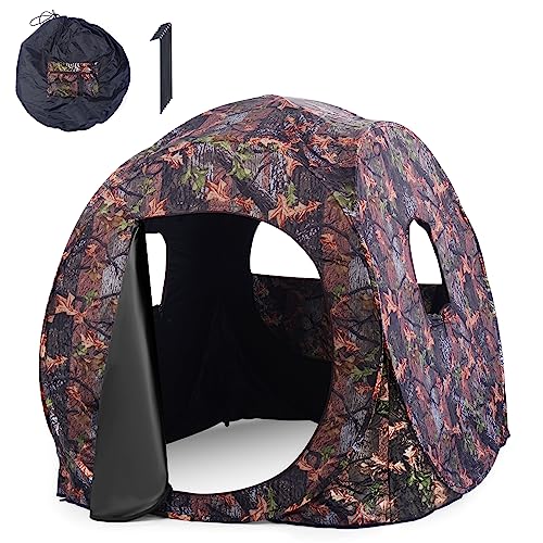 GOPLUS Jagdzelt, Camouflage Tarnzelt für 2-3 Personen, tragbares Pop-up-Zelt mit Tragetasche, Seilen & Erdspießen, Tarnversteck mit 360 Grad Weitsicht für Picknicks, Camping Angeln & Jagd GOPLUS Jagdzelt, Camouflage Tarnzelt für 2-3 Personen, tragbares Pop-up-Zelt mit Tragetasche, Seilen & Erdspießen, Tarnversteck mit 360 Grad Weitsicht für Picknicks, Camping Angeln & Jagd von GOPLUS