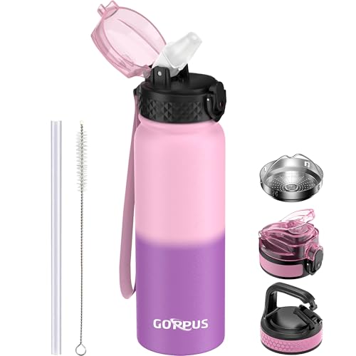 GOPPUS 600ml/20oz Edelstahl Wasserflasche mit Strohhalm Trinkflasche Sport Thermosflasche Auslaufsicher Flasche Water Bottle with Straw Thermoflasche Geeignet BPA-frei Trinkflasche GOPPUS 600ml/20oz Edelstahl Wasserflasche mit Strohhalm Trinkflasche Sport Thermosflasche Auslaufsicher Flasche Water Bottle with Straw Thermoflasche Geeignet BPA-frei Trinkflasche von GOPPUS