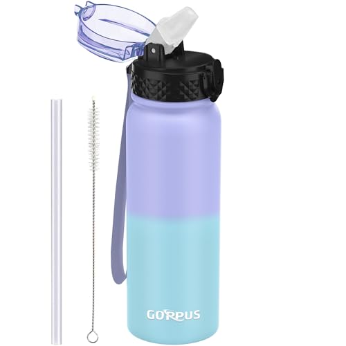 GOPPUS 600ml/20oz Edelstahl Wasserflasche mit Strohhalm Trinkflasche Sport Thermosflasche Auslaufsicher Flasche Water Bottle with Straw Thermoflasche Geeignet BPA-frei Trinkflasche GOPPUS 600ml/20oz Edelstahl Wasserflasche mit Strohhalm Trinkflasche Sport Thermosflasche Auslaufsicher Flasche Water Bottle with Straw Thermoflasche Geeignet BPA-frei Trinkflasche von GOPPUS