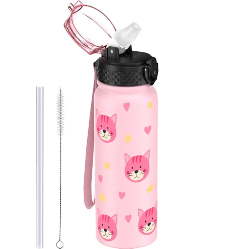 GOPPUS 600ml/20oz Edelstahl Wasserflasche mit Strohhalm Trinkflasche Sport Thermosflasche Auslaufsicher Flasche Water Bottle with Straw Thermoflasche Geeignet BPA-frei Trinkflasche GOPPUS 600ml/20oz Edelstahl Wasserflasche mit Strohhalm Trinkflasche Sport Thermosflasche Auslaufsicher Flasche Water Bottle with Straw Thermoflasche Geeignet BPA-frei Trinkflasche von GOPPUS