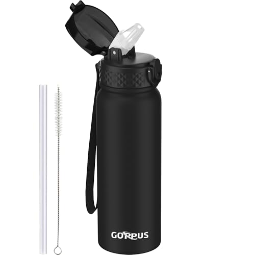 GOPPUS 600ml/20oz Edelstahl Wasserflasche mit Strohhalm Trinkflasche Sport Thermosflasche Auslaufsicher Flasche Water Bottle with Straw Thermoflasche Geeignet BPA-frei Trinkflasche GOPPUS 600ml/20oz Edelstahl Wasserflasche mit Strohhalm Trinkflasche Sport Thermosflasche Auslaufsicher Flasche Water Bottle with Straw Thermoflasche Geeignet BPA-frei Trinkflasche von GOPPUS