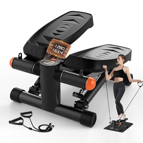 GOQELK Mini Stepper für Zuhause mit Power Ropes-Stepper Fitness Up-Down Swing Stepper mit Smart Display, Stepper für Zuhause, Hometrainer Stepper150kg, Fitnessgeräte für Zuhause von GOQELK