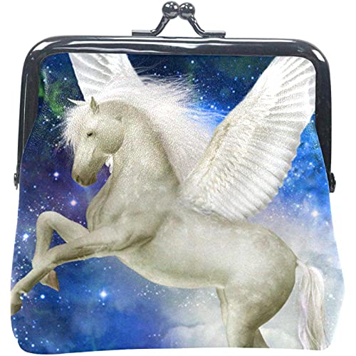 Pegasus Flying The Sky Münzgeldbörse Beutel Kiss-Lock Wechselgeldbörse Schnalle Geldbörse für Frauen Mädchen von GORDESC