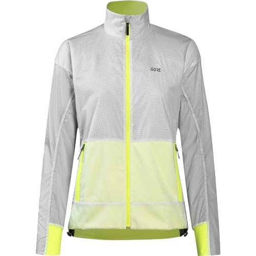 GORE WEAR Damen Laufjacke Drive, GORE-TEX INFINIUM, White/Neon Yellow, Gr. 40 von GORE WEAR