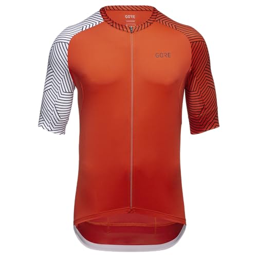 GORE WEAR Herren Fahrrad-Kurzarmtrikot, C5, S, Feuerrot/Weiß von GORE WEAR