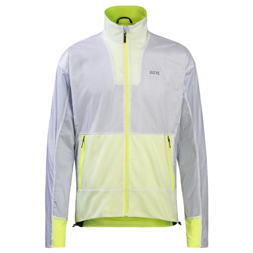 GORE WEAR Herren Laufjacke Drive, GORE-TEX INFINIUM, L, Weiß/Neon-Gelb von GORE WEAR