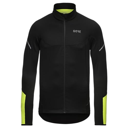 GORE WEAR Herren Thermo Zip Shirt Langarm, Black/Neon Yellow, M EU von GORE WEAR