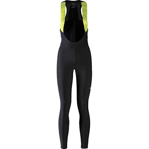 GORE WEAR Damen Thermo Fahrrad-Trägerhose Progress, Mit Sitzpolster, 40, Schwarz/Neon-Gelb von GORE WEAR