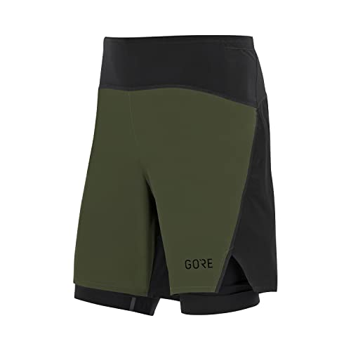 GORE WEAR Herren R7 2in1 Shorts, Utility Green/Black, M Slim EU von GORE WEAR