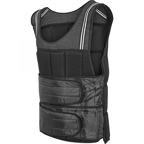 GORILLA SPORTS® Gewichtsweste - mit Gewichten, 10kg oder 18kg, Klettverschluss, Schwarz - Trainingsweste, Laufweste, Weight Vest, Gewichtsjacke, Muskelaufbau, Krafttraining, Laufen, Fitness von GORILLA SPORTS