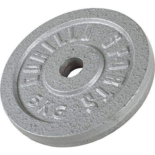 GORILLA SPORTS® Hantelscheiben - Set/Einzeln, 0,5 kg, 1,25 kg, 2 kg, 2,5 kg, 5 kg, 10 kg, 15 kg, 20 kg, 25 kg, 30 kg Gewichte, 30/31 mm, Gusseisen, Silber/Schwarz - Gewichtsscheiben, Bumper Plates von GORILLA SPORTS