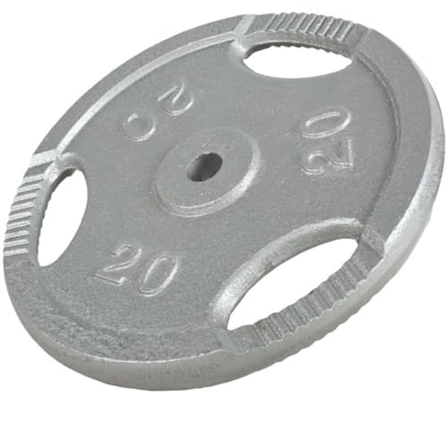 GORILLA SPORTS® Hantelscheiben - Einzeln/Set, 0,5kg, 1,25kg, 2kg, 2,5kg, 5kg, 10kg, 15kg, 20kg, 27,5kg, 30kg Gewichte, Tri-Grip, 30mm, Gusseisen, Silber/Schwarz - Gewichtsscheiben, Hanteln Set von GORILLA SPORTS