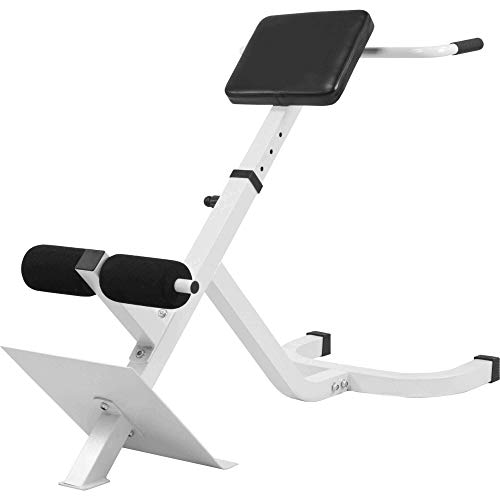 GORILLA SPORTS® Hyperextension Rückentrainer - 5-fach höhenverstellbar, inkl. Dip Bar, bis 120 kg Belastbar, mit gepolsterter Beinfixierung - Rückenstrecker für zu Hause, Bauchtrainer von GORILLA SPORTS