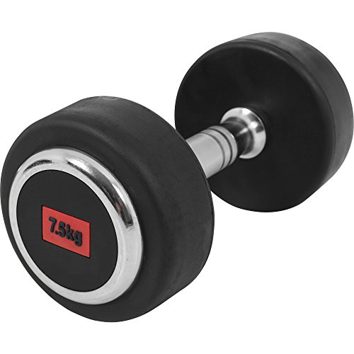 GORILLA SPORTS® Kurzhanteln - Einzeln / 2er Set, Gewichte von 2,5 bis 50 kg, mit/ohne Ablage, aus Gusseisen, Gummiert, Griff gerändelt, rutschfest - Rundhanteln, Kurzhantelset, Hantel Set, Dumbbells von GORILLA SPORTS