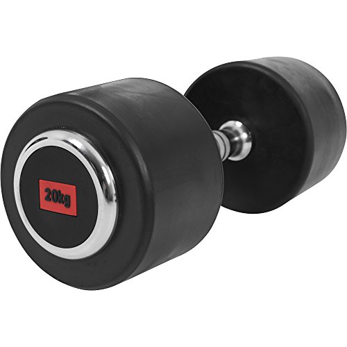 GORILLA SPORTS® Kurzhanteln - Einzeln / 2er Set, Gewichte von 2,5 bis 50 kg, mit/ohne Ablage, aus Gusseisen, Gummiert, Griff gerändelt, rutschfest - Rundhanteln, Kurzhantelset, Hantel Set, Dumbbells von GORILLA SPORTS