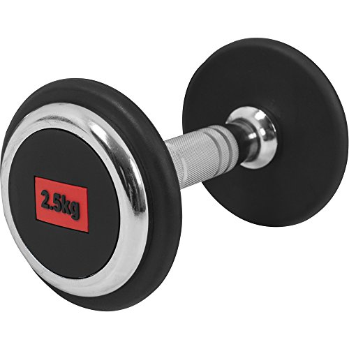 GORILLA SPORTS® Kurzhanteln - Einzeln / 2er Set, Gewichte von 2,5 bis 50 kg, mit/ohne Ablage, aus Gusseisen, Gummiert, Griff gerändelt, rutschfest - Rundhanteln, Kurzhantelset, Hantel Set, Dumbbells von GORILLA SPORTS