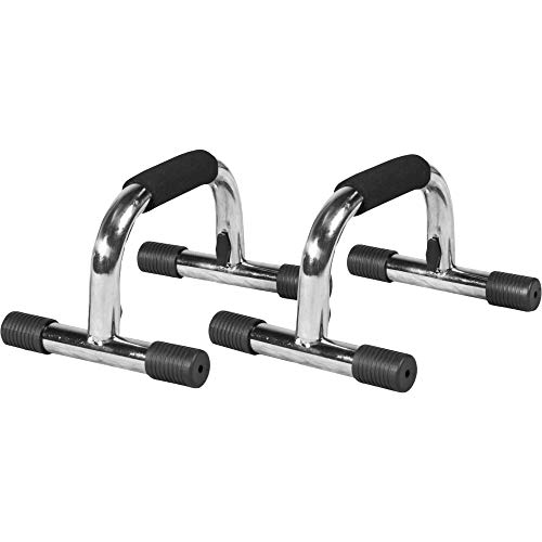 GORILLA SPORTS® Liegestützgriffe - 2er Set, Rutschfest, Verchromt, Ergonomisch, Schaumstoffgriff - Push Up Griffe, Push up Bars, Liegestützen, Parallettes, Liegestützstangen von GORILLA SPORTS