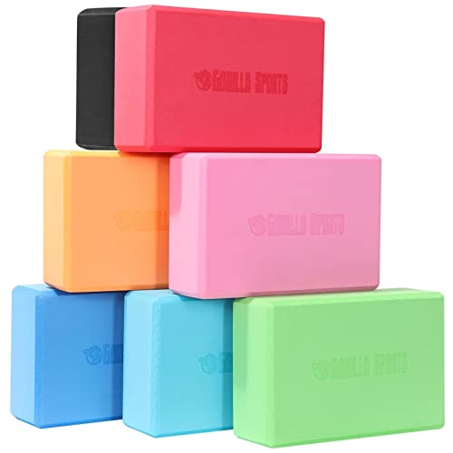 GORILLA SPORTS® Yoga Block - 1er, 23,5 x 15 x 8 cm, für Yoga und Pilates, bis 150 kg Belastbar, rutschfest, Eva Schaumstoff, Farbwahl - Yogablock, Yogaklotz, Yogablöcke, Yoga Klotz von GORILLA SPORTS