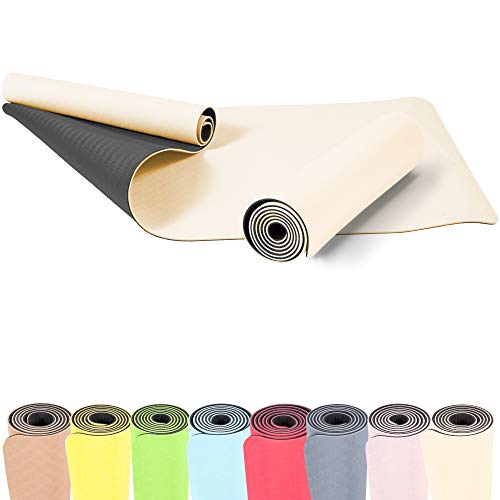 GORILLA SPORTS® Yogamatte - 180 x 60 x 0,6 cm, Rutschfest und Hautfreundlich, aus TPE, Farbwahl - Gymnastikmatte, Sportmatte, Trainingsmatte, Pilatesmatte, Fitnessmatte, Übungsmatte von GORILLA SPORTS