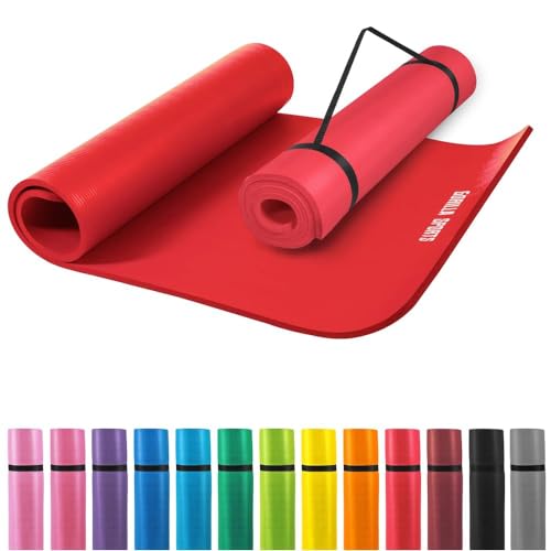 GORILLA SPORTS® Yogamatte - 190x60x1,5 cm oder 190x100x1,5 cm, mit Tragegurt, Phthalatfrei, Rutschfest, Farbwahl - Gymnastikmatte, Fitnessmatte, Sportmatte, Trainingsmatte, Übungsmatte von GORILLA SPORTS