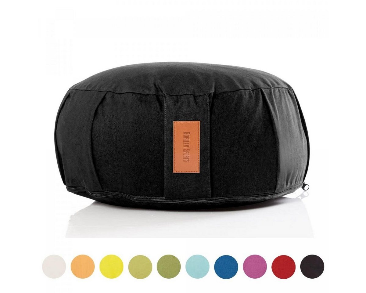 GORILLA SPORTS Bodenkissen Yogakissen - Rund, 100%Baumwolle, Meditationskissen, Sitzhöhe 18cm, Ø 30cm, Sitzkissen, Yoga Bolster, mit Griff, Waschbarer, Farbwahl GORILLA SPORTS Bodenkissen Yogakissen - Rund, 100%Baumwolle, Meditationskissen, Sitzhöhe 18cm, Ø 30cm, Sitzkissen, Yoga Bolster, mit Griff, Waschbarer, Farbwahl von GORILLA SPORTS