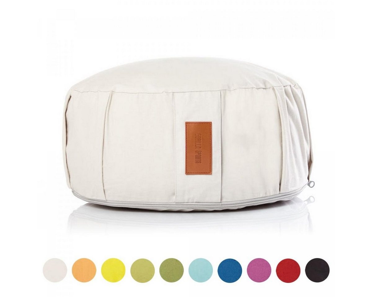 GORILLA SPORTS Bodenkissen Yogakissen - Rund, 100%Baumwolle, Meditationskissen, Sitzhöhe 18cm, Ø 30cm, Sitzkissen, Yoga Bolster, mit Griff, Waschbarer, Farbwahl GORILLA SPORTS Bodenkissen Yogakissen - Rund, 100%Baumwolle, Meditationskissen, Sitzhöhe 18cm, Ø 30cm, Sitzkissen, Yoga Bolster, mit Griff, Waschbarer, Farbwahl von GORILLA SPORTS