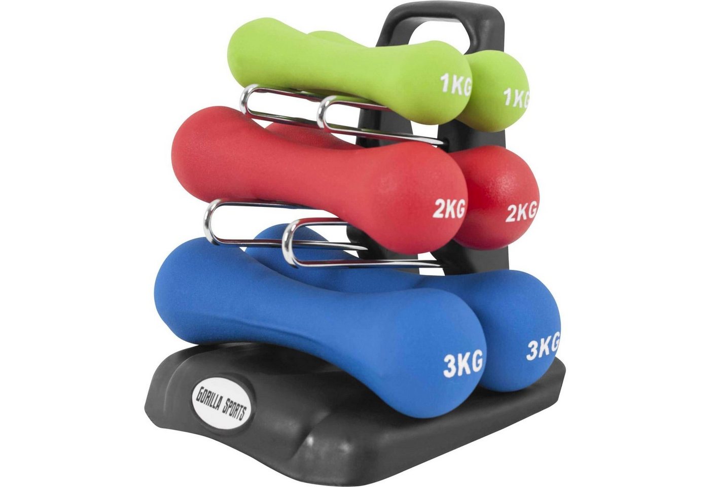 GORILLA SPORTS Hantel-Set Kurzhanteln Set - 12kg Hantelset, mit Hantelständer, Gusseisenkern GORILLA SPORTS Hantel-Set Kurzhanteln Set - 12kg Hantelset, mit Hantelständer, Gusseisenkern von GORILLA SPORTS
