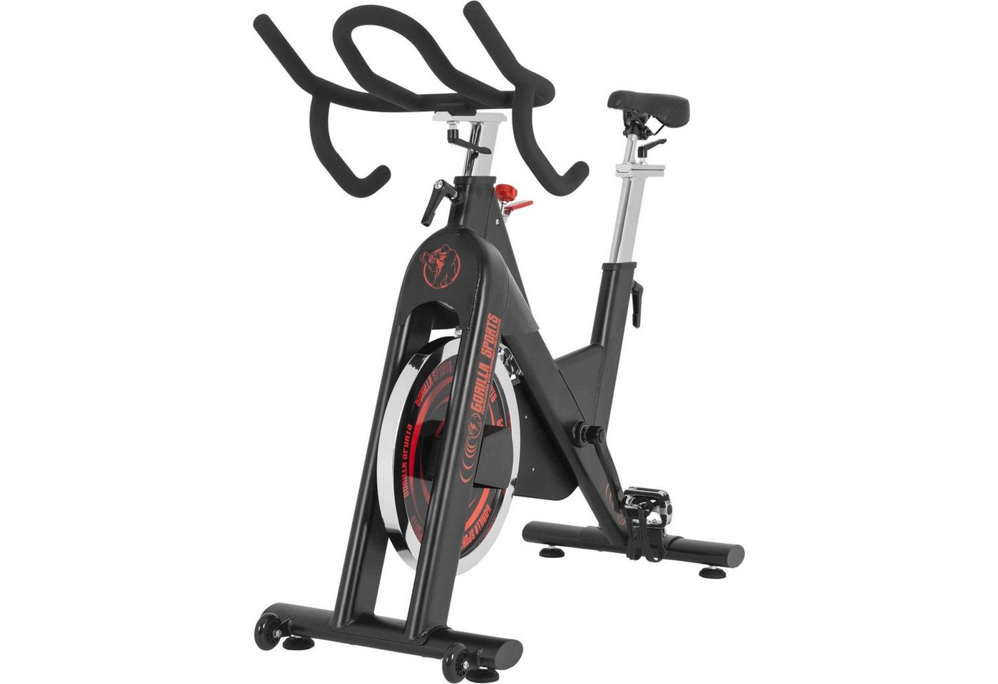 GORILLA SPORTS Heimtrainer 18kg Schwungrad - Indoor Fahrrad, Speedbike, Fitnessbike, Hometrainer (1-tlg) von GORILLA SPORTS