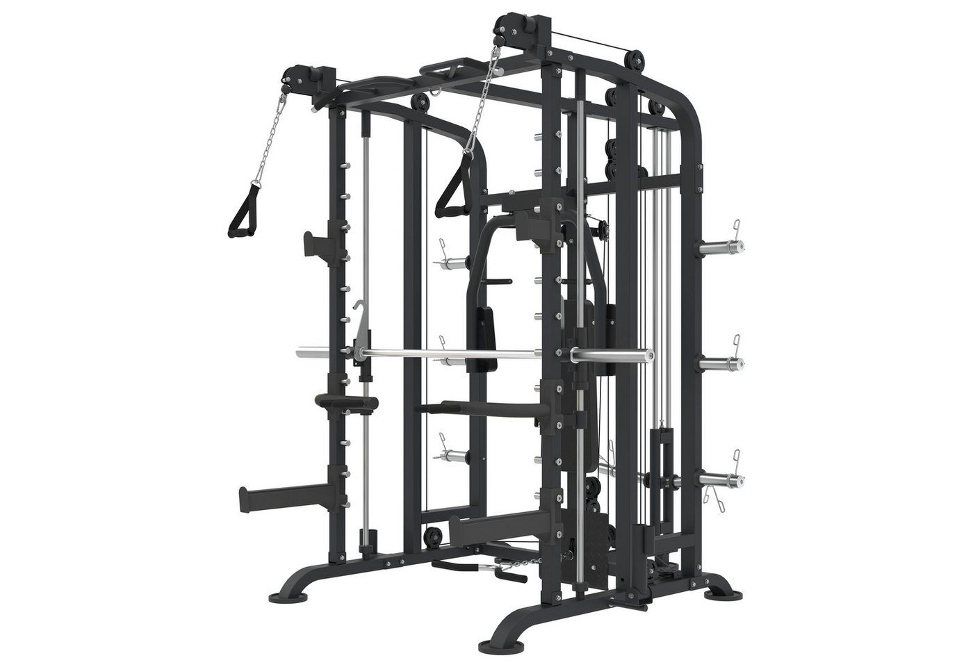 GORILLA SPORTS Kraftstation Multifunktionale, Power Rack, 50mm Stange, Latzug mit Kabelzuggriffen, (1-tlg) von GORILLA SPORTS