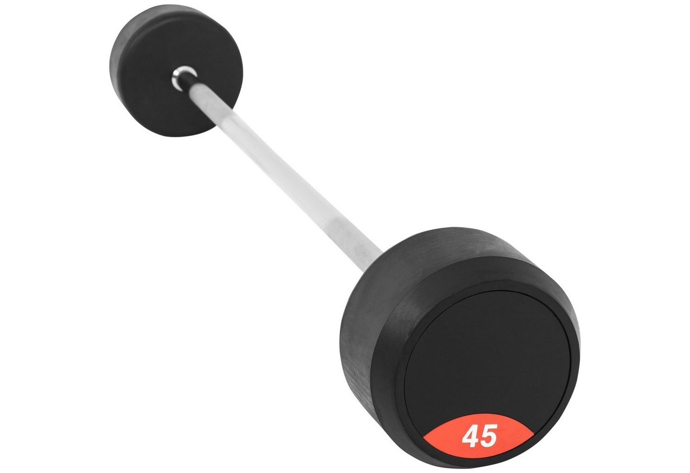 GORILLA SPORTS Langhantel Gummi, mit/ohne Ablage, Stange verchromt und gerändel, Rubber Barbells von GORILLA SPORTS