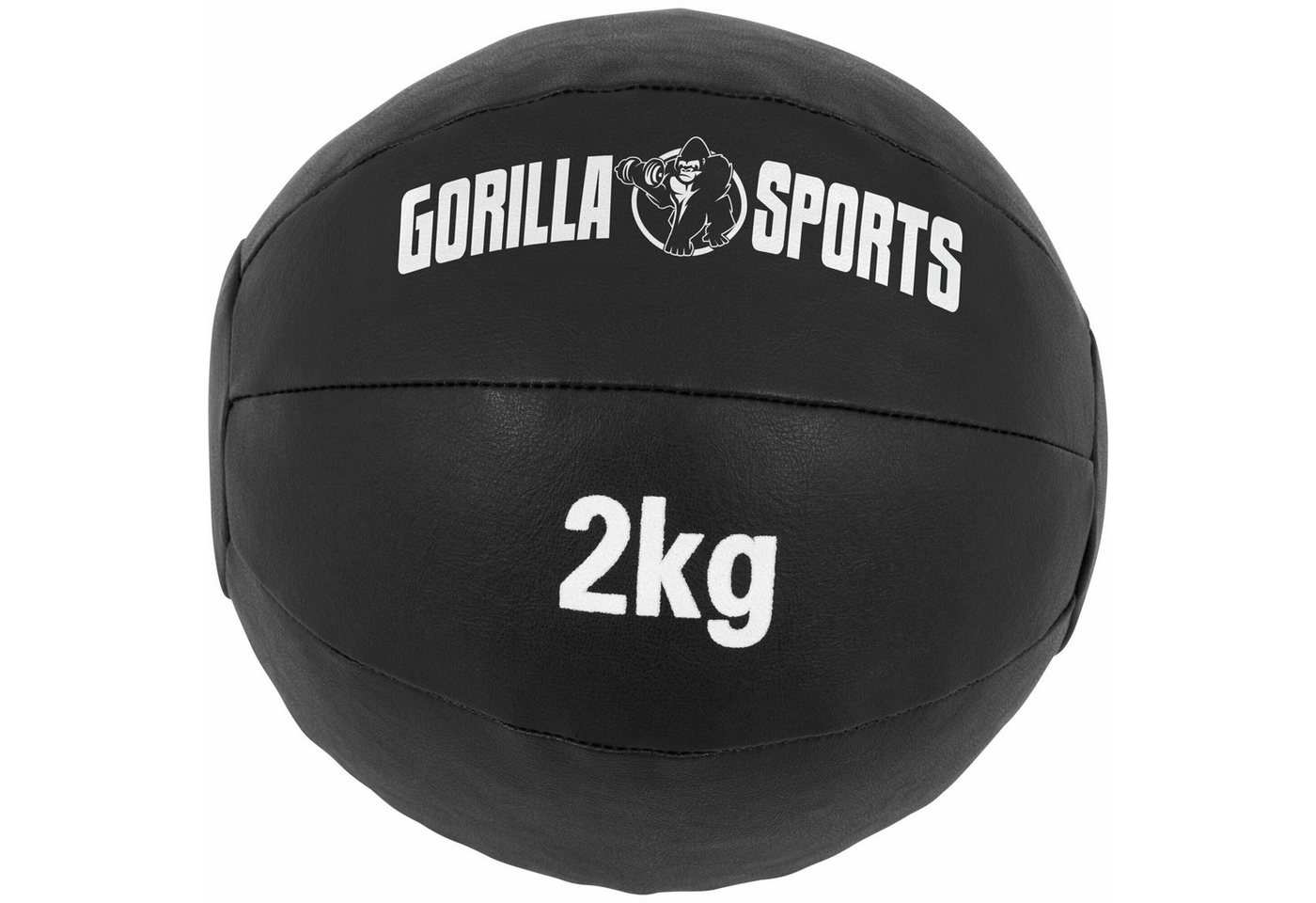 GORILLA SPORTS Medizinball Einzeln/Set, 29cm, aus Leder, Trainingsball, Fitnessball, Gewichtsball, Schwarz, Slamball, von 1 kg bis 10 kg Gewichten, für Krafttraining von GORILLA SPORTS