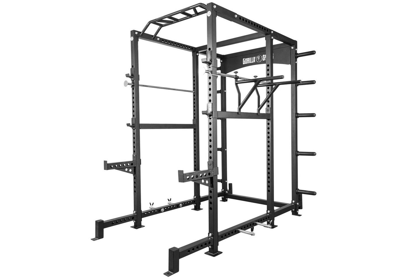 GORILLA SPORTS Power Rack Klimmzugstange, Dip Station, Höhenverstellbar, max.400 kg Belastbar, (1-tlg) von GORILLA SPORTS