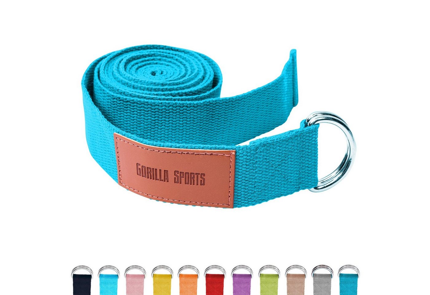 GORILLA SPORTS Yogagurt Yoga-Gürtel, 100% Baumwolle, mit Verschluss aus Metall, Yoga Strap GORILLA SPORTS Yogagurt Yoga-Gürtel, 100% Baumwolle, mit Verschluss aus Metall, Yoga Strap von GORILLA SPORTS