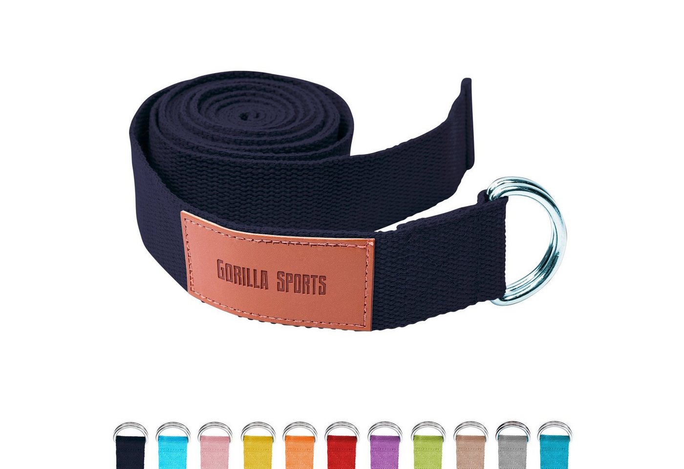 GORILLA SPORTS Yogagurt Yoga-Gürtel, 100% Baumwolle, mit Verschluss aus Metall, Yoga Strap GORILLA SPORTS Yogagurt Yoga-Gürtel, 100% Baumwolle, mit Verschluss aus Metall, Yoga Strap von GORILLA SPORTS