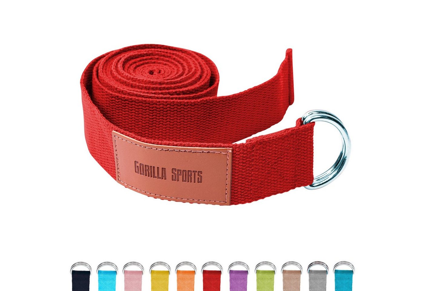 GORILLA SPORTS Yogagurt Yoga-Gürtel, 100% Baumwolle, mit Verschluss aus Metall, Yoga Strap GORILLA SPORTS Yogagurt Yoga-Gürtel, 100% Baumwolle, mit Verschluss aus Metall, Yoga Strap von GORILLA SPORTS