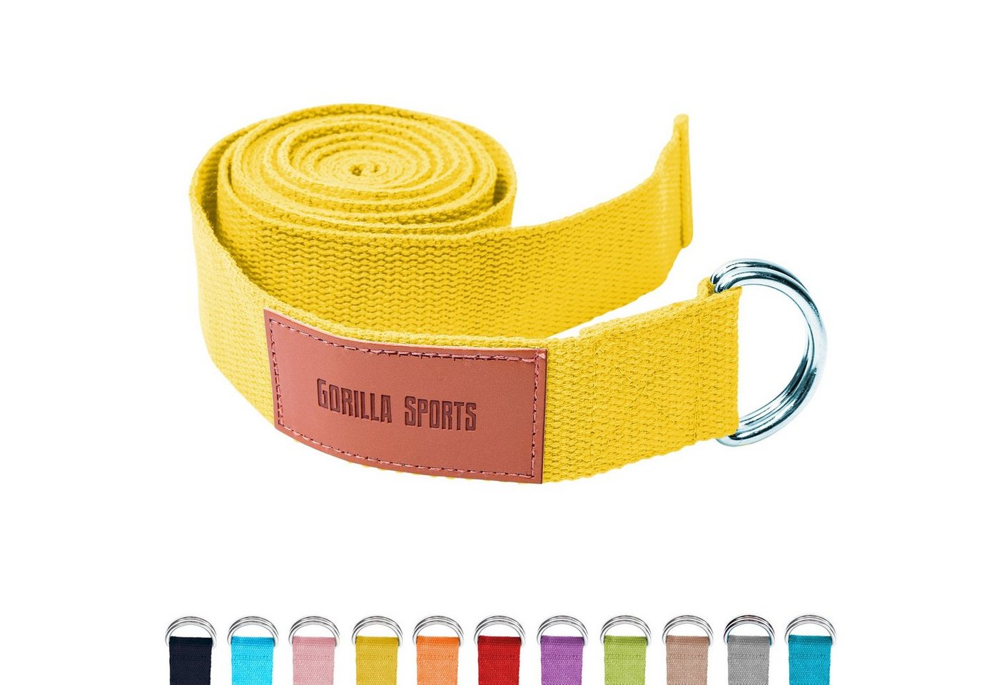 GORILLA SPORTS Yogagurt Yoga-Gürtel, 100% Baumwolle, mit Verschluss aus Metall, Yoga Strap GORILLA SPORTS Yogagurt Yoga-Gürtel, 100% Baumwolle, mit Verschluss aus Metall, Yoga Strap von GORILLA SPORTS