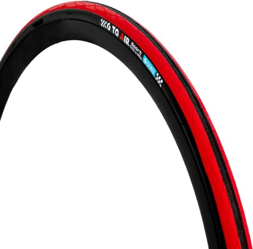 GORIX Rennradreifen 700×23C 25C 28C 32c 35c Fahrrad (Gtoair) (700×32c, Black×Red(1 Tire)) von GORIX