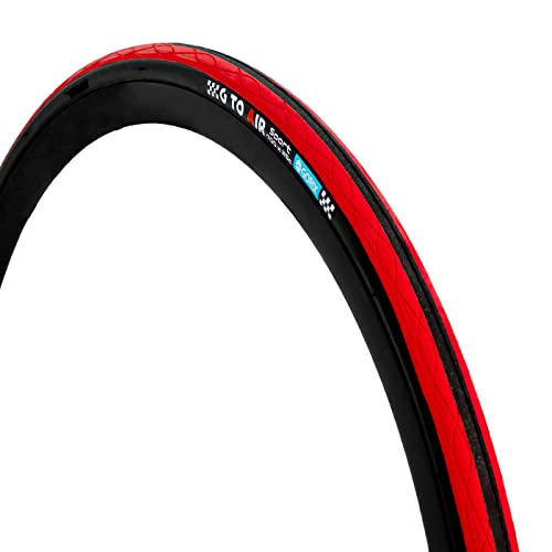 GORIX Road Bike Tire 700×23C or 700×25C or 700×28C Cycling Bicycle (Gtoair) (700×23c, Black×Red(1 Tire)) von GORIX