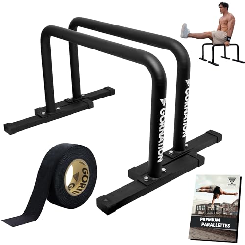 GORNATION Metall Parallettes, Rutschfeste Liegestützgriffe für Calisthenics, L-Sits, Fitness, Gymnastik, Turnen, Gym und Outdoor, Push Up Bar, Handstand Bar, Calisthenics-Equipment für Handstand GORNATION Metall Parallettes, Rutschfeste Liegestützgriffe für Calisthenics, L-Sits, Fitness, Gymnastik, Turnen, Gym und Outdoor, Push Up Bar, Handstand Bar, Calisthenics-Equipment für Handstand von GORNATION