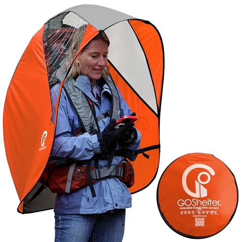 GOSHELTER Selbstschutz, Regenschirm, freihändiger Regenschirm, Fotografen, Outdoor-Aktivitäten, Sportveranstaltungen, Regen- oder Sonnenschutz, maximale Ellenbogenraum, UV-Beständigkeit, inklusive von GOSHELTER