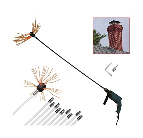 GOUJIAN Rotary Schornsteinreinigungssystem, Rotationskehrsystem, Schornsteinreinigungsset for Profis Schornsteinreinigungsset(10 m) von GOUJIAN