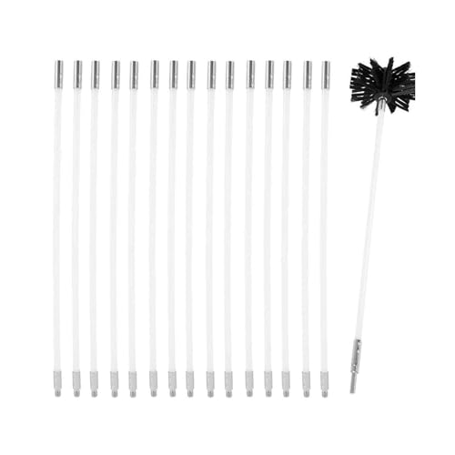 Schornstein-Reinigungsbürsten-Set, Nylon-Rotationskanal-Entlüftungs-Reinigungsset, Flexibles Schornsteinfeger-Set, Ruß-Reinigungsstäbe For Kamin-Trockner-Entlüftung Schornsteinreinigungsset(18 Rods,61 von GOUJIAN