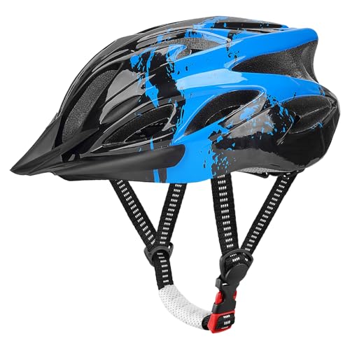 Fahrradhelm Erwachsene Damen Herren, Mit Abnehmbarem Visier und Polsterung, Verstellbarer Radhelm, für Mountainbike und Den Stadtverkehr (für Kopfgröße 57-62cm) von GOXIFACA